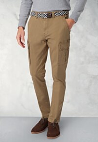 Tailored Fit Carlos Sand Stretch Cotton Cargo Pants