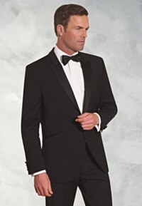 Tailored Fit Sapphire Black Wool Blend Tuxedo Jacket