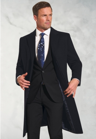 Bond Navy Wool Cashmere Topcoat