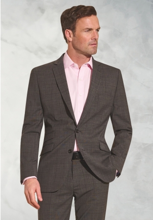 Tailored Fit Cassino Gray Check Washable Suit - Vest Optional