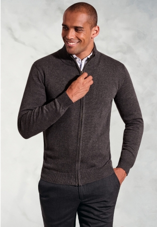 Columbus Charcoal Full Zip Cardigan