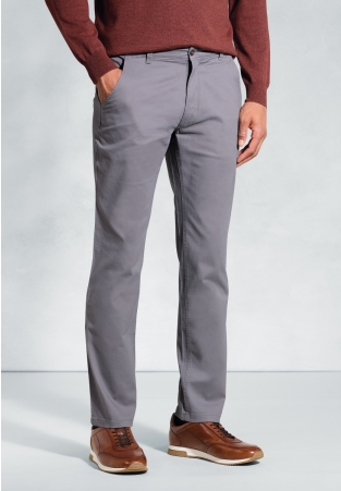 Regular Fit Denver Gray Stretch Cotton Chinos