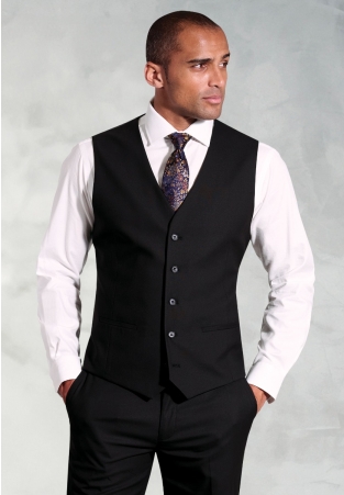 Tailored Fit Black Vest