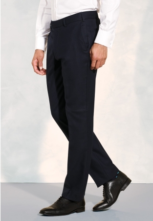 Tailored Fit Wells Navy Wool Blend Suit Pants
