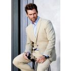 Tailored Fit Constable Natural Linen Mix Suit - Vest Optional