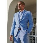 Tailored Fit Constable Sky Blue Linen Mix Suit - Vest Optional