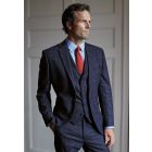 Tailored Fit Frost Dark Blue Check Wool Suit
