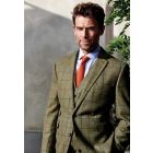 Tailored Fit Haincliffe Green Check Wool Suit - Vest Optional