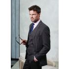 Tailored Fit Wells Wool Blend Charcoal Suit - Vest Optional