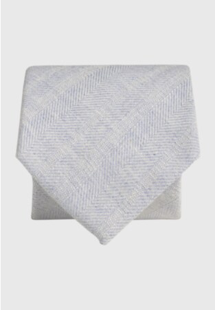 Sky Blue Textured Linen Blend Tie