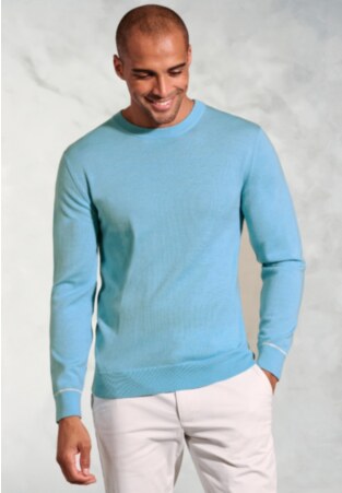 Arnold Aqua Merino Wool Crew Neck Sweater