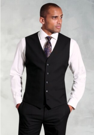 Tailored Fit Black Vest