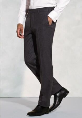 Tailored Fit Wells Charcoal Wool Blend Suit Pants