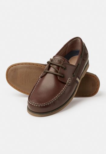 Rowan Root Beer Leather Boat Shoes