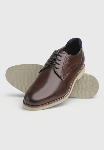 Bark Leather Casual Derby Shoe