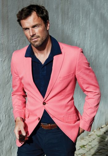 Regular Fit Tatton Pink Cotton Linen Sports Coat