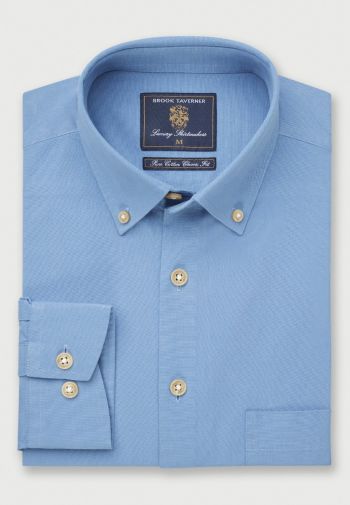 Regular Fit Sky Blue Cotton Twill Shirt