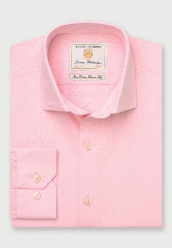 Regular and Tailored Fit Pink Floral Cotton Shirt