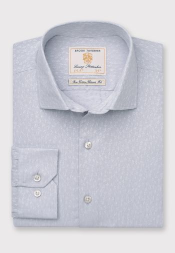 Regular and Tailored Fit Silver Grey Floral Cotton Shirt