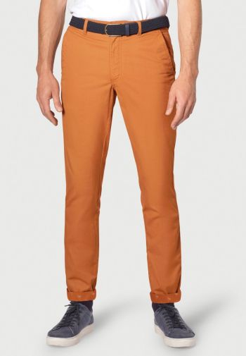 Barrington Orange Garment Washed Classic and Tailored Fit Chinos