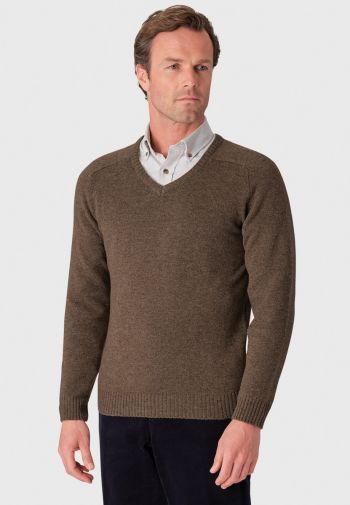 Barton Clay Lambswool V-Neck Sweater