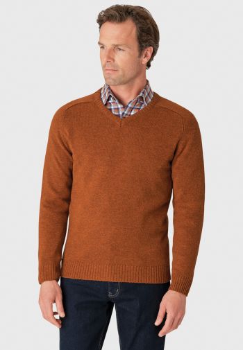 Barton Ember Lambswool V-Neck Sweater