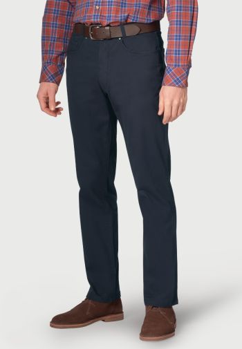 Tailored Fit Brunswick Navy Cotton Stretch Chino Jeans