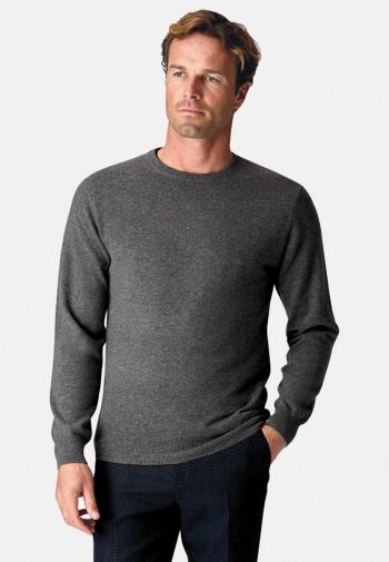 Charcoal Cashmere Crew Neck Sweater