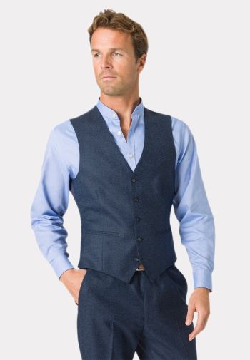 Tailored Fit Clifford Navy Donegal Wool Suit Vest
