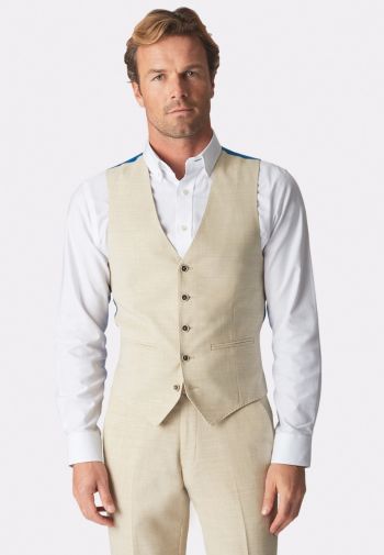 Tailored Fit Constable Natural Linen Mix Suit Vest