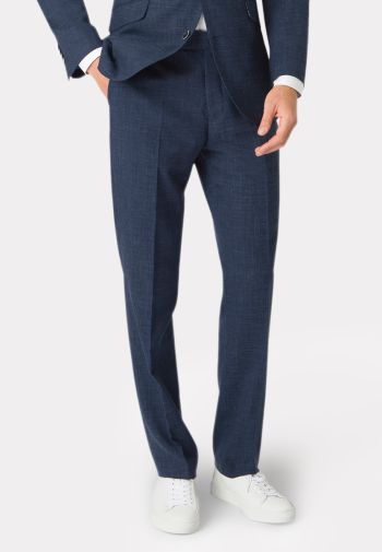 Tailored Fit Constable Navy Linen Mix Suit Pants 