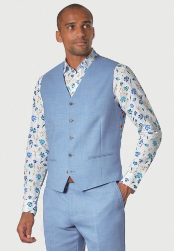 Tailored Fit Constable Sky Blue Suit Vest