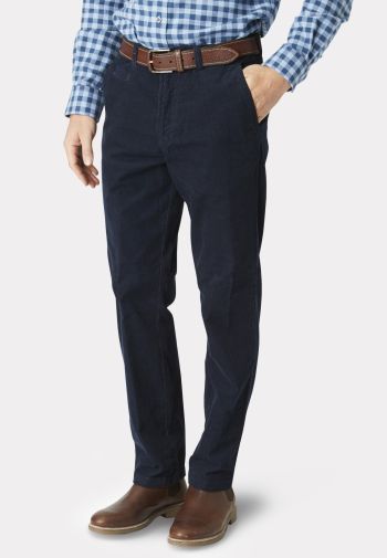 Tailored Fit Finningley Navy Corduroy Pants