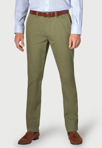 Regular and Tailored Fit Graveney Chive Microstripe Pants