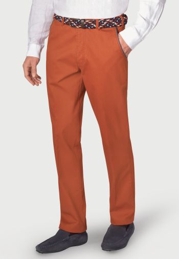 Regular and Tailored Fit Graveney Burnt Orange Microstripe Pants