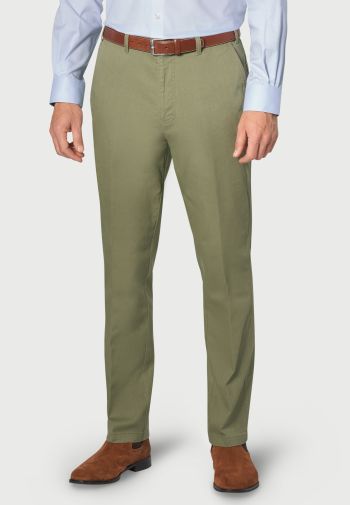 Regular and Tailored Fit Illingworth Mint Cotton Stretch Pants
