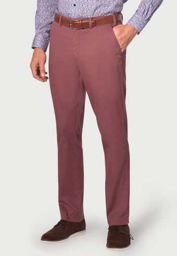 Regular and Tailored Fit Illingworth Damson Cotton Stretch Pants