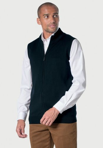 Lincoln Black Cotton Blend Knitted Vest