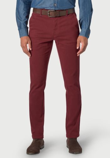 Regular and Tailored Fit Seychelles  Berry Cotton Blend Twill Pants