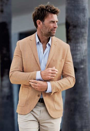 Tailored Fit Thorpe Sand Cotton Linen Sports Coat