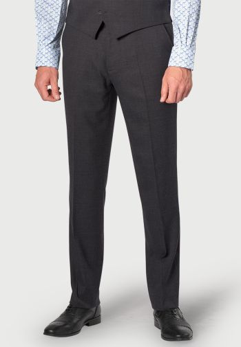 Tailored Fit Wells Charcoal Wool Blend Suit Pants