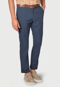Barrington Mid Blue Garment Washed Classic and Tailored Fit Chinos