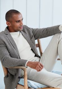 Tailored Fit Chile Grey Houndstooth Sports Coat