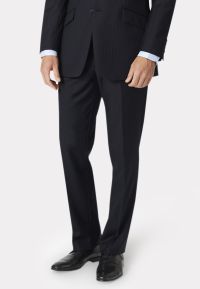Regular Fit Dawlish Navy Herringbone Wool Suit Pants