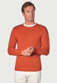 Earby Paprika Cotton Crew Neck Sweater