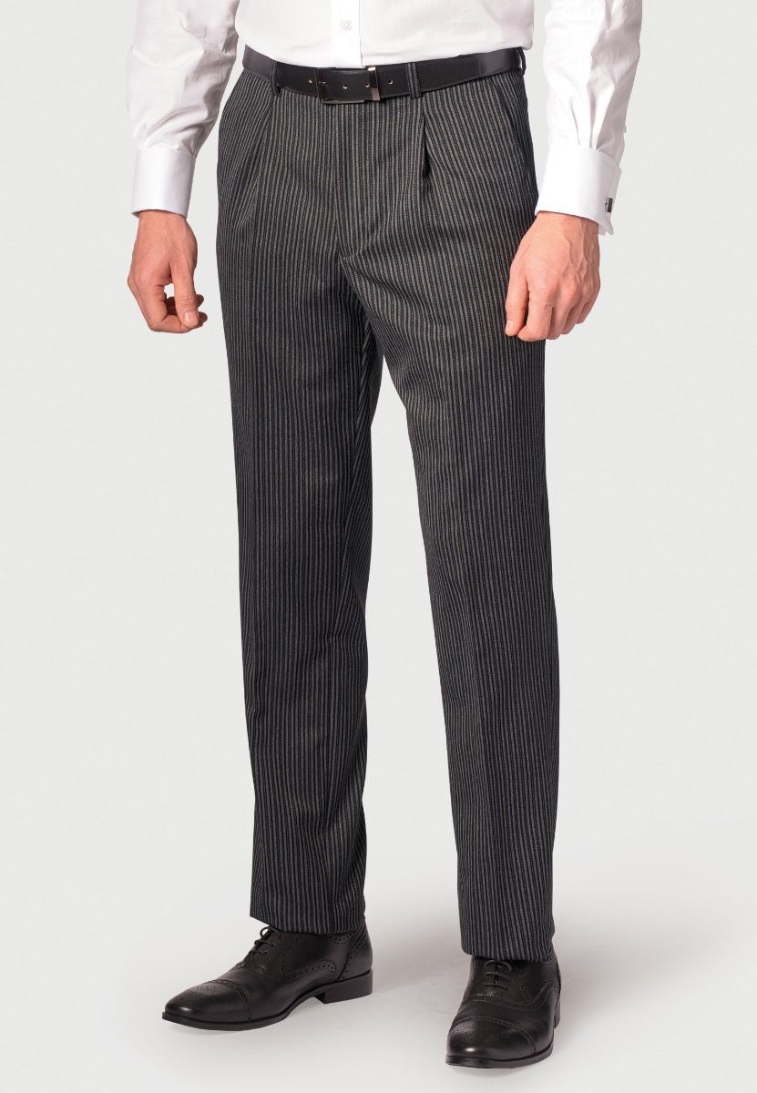 Classic Single Pleat Morning Suit Striped Pants