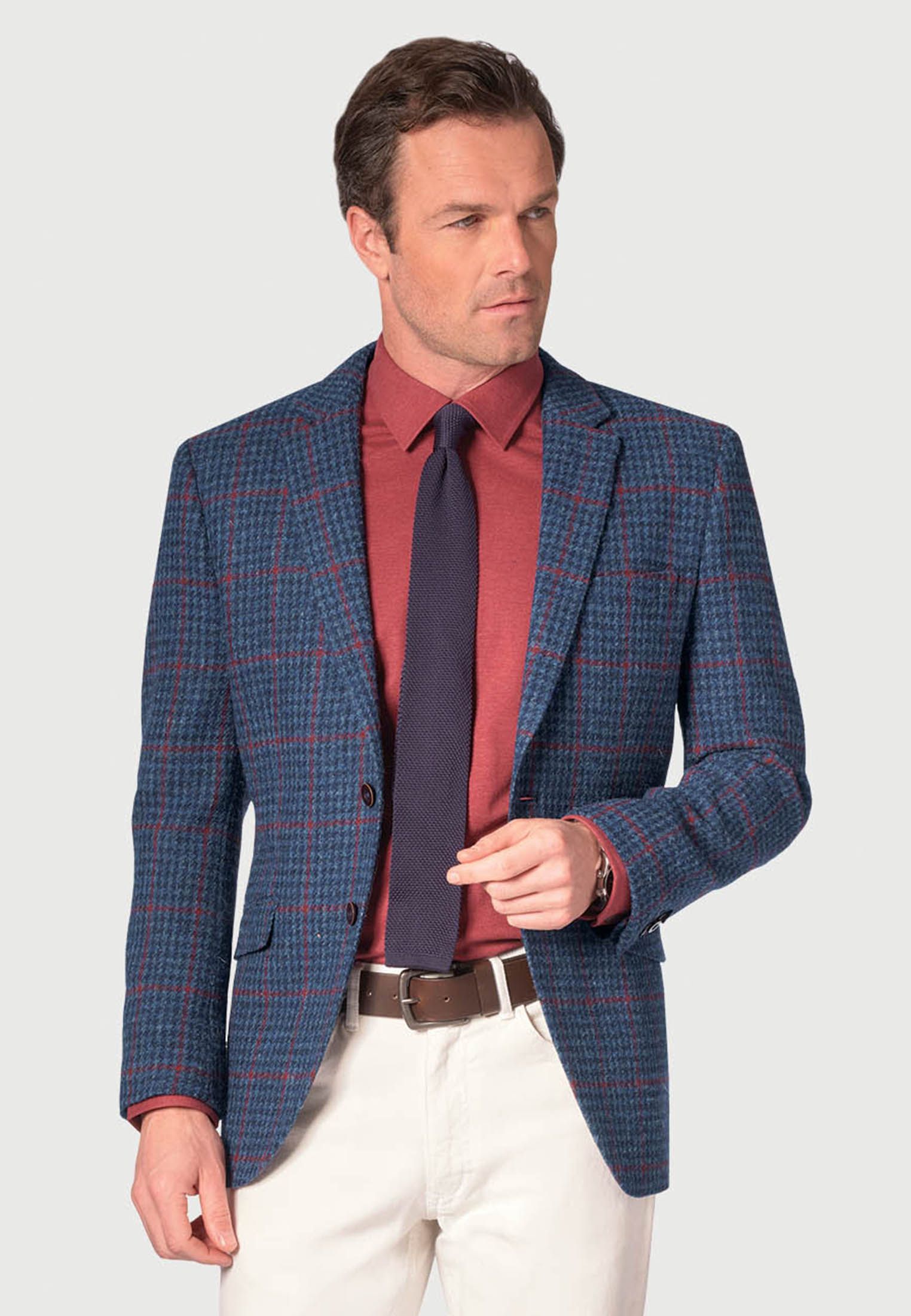 Check Cashmere Tweed High Armhole Sport Coat