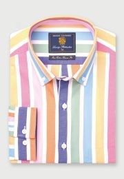 Regular Fit Multicolor Stripe Cotton Shirt