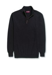 Dallas Black Zip Neck Sweater