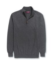Dallas Charcoal Zip Neck Sweater